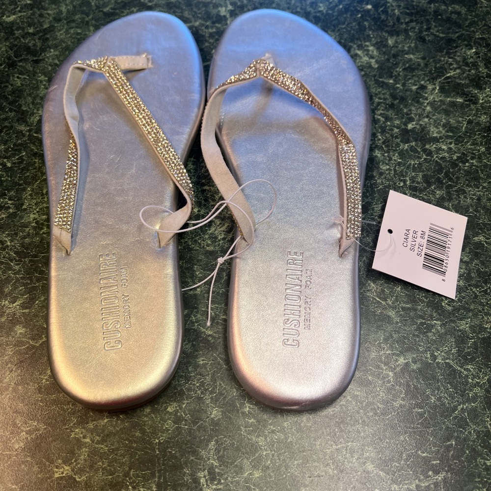 Silver blingy cushy sandals